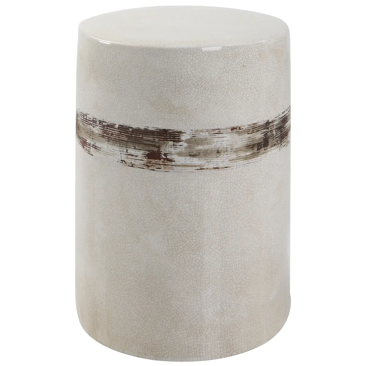Uttermost 25287 18 in. Comanche White Ceramic Garden Stool