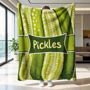 Soft Flannel Printed Throw Blanket, Vintage Food Theme, Home Decor Multi-Purpose, Wrinkle Resistant, Easy Clean, Creative Gift
