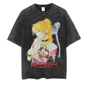 Misa Deathnote Anime Washed Retro Womenswear Round Neck T- Shirt All Size
