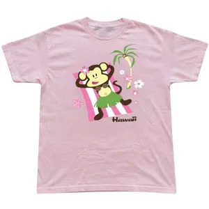 Y2K Cartoon Monkey Hawaii Shirt, Cute Summer Outfit Tee - Vintage Graphic Tee – Menswear & Womenswear – Streetwear Tops – Casual Cotton Crewneck Shortsleeve T-shirt