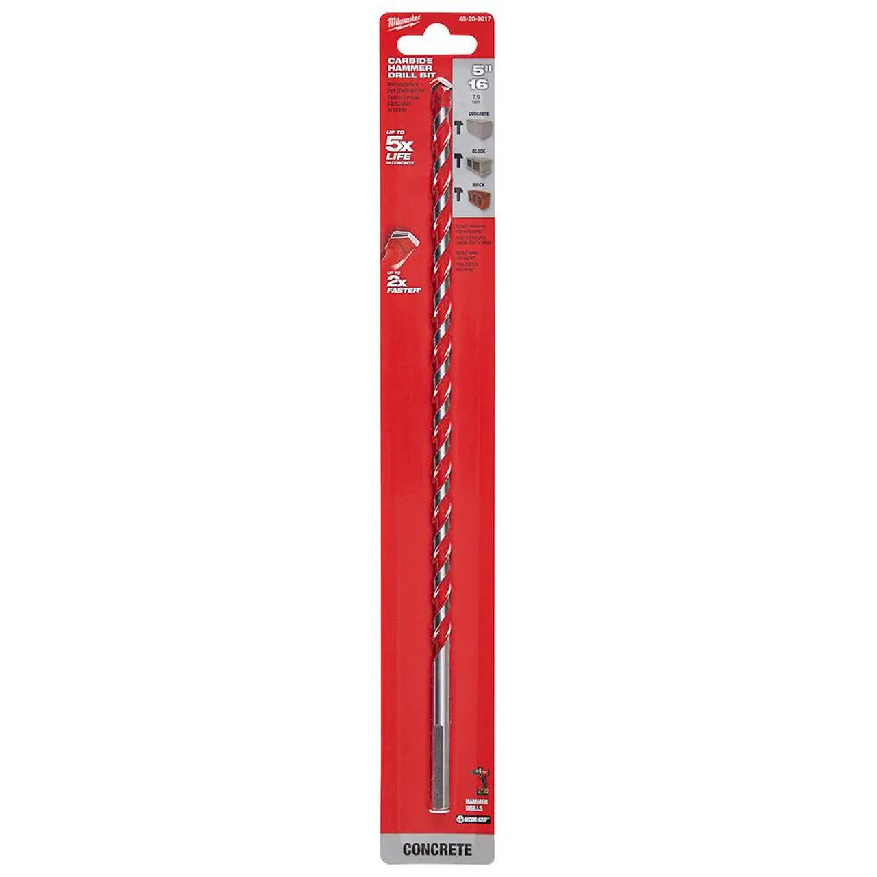 Milwaukee 48-20-9017 5/16 x 10 x 12 Carbide Hammer Drill Bit