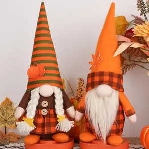 Thanksgiving Decorations for Home - Cute Thanksgiving Gnomes Plush for Office, Indoor, Living Room, Tiered Tray, Harvest Table Supplies Fall Home Decor