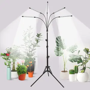 Grow Light With Stand, For Indoor Plants With White And Warm White Spectrum, 10 Dimmable Brightness, 3/9/12H Timer, 3 Switch Modes, Adjustable Gooseneck, Suitable For Various Plants Growth