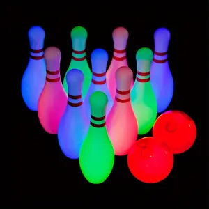 [Kids |   Bowling] 12Pcs Kids Bowling Set |   Light Up Bowling Pins Toy Set For Kids Toddler Indoor & Outdoor Games |   Includes 10 Pins And 2 Balls, Height 7.87inch