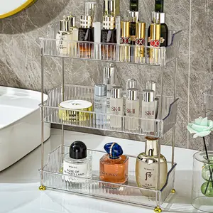 Transparent Desktop Organizer Rack, Modern Style Storage Shelf for Dormitory, Elevates Desk Space, Cosmetics Organizer