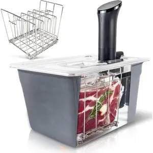 Insulated Sous Vide Container with Lid and Rack | Neoprene Retains Heat & Protects Countertops | Works with  Sous Vide Cookers (12 QT)