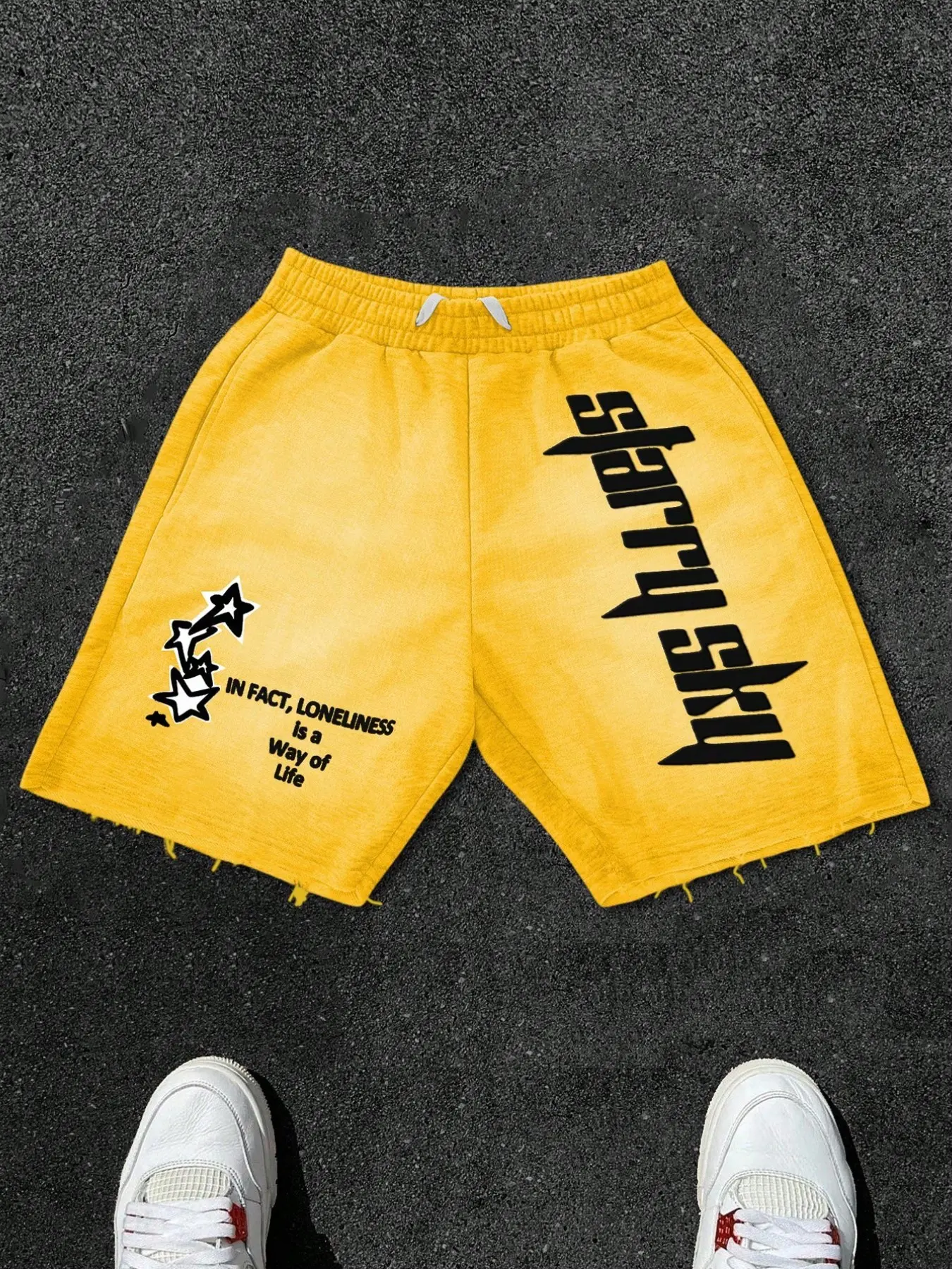 Fashion Men's Casual Letter Print Shorts, Graphic Print Shorts, Summer Micro-Elastic Polyester Knit Fabric, Fitted Style, Ideal for Outdoor Activities & Family Gatherings