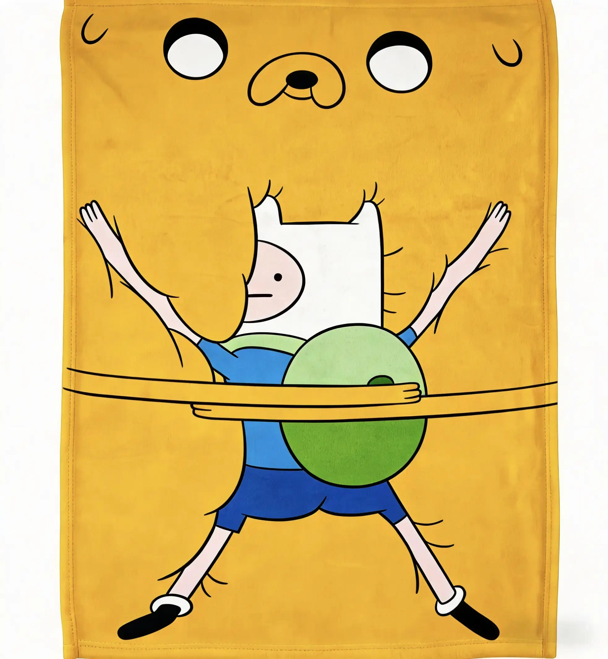 Adventure Time Finn & Jake Single-Sided Printed Flannel Blanket, Home Decor Bedding Throw for Bedroom Travel, Multifunctional Gift for Soft Furnishings Enthusiasts