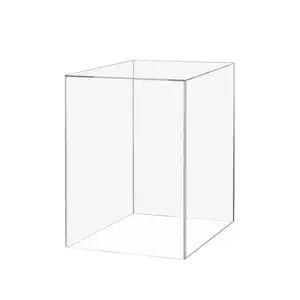 Acrylic Display Riser Box with One Open Side 6" x 6" x 9" No Lid Versatile Clear Tall Retail Merchandise Storage Bin or Product Platform Hollow Dust Cover No Assembly by 321 Plastics