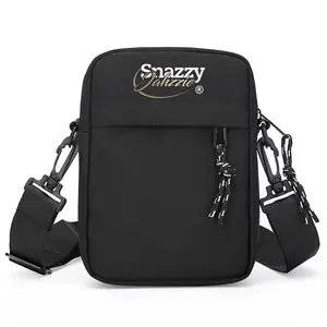 Snazzy Jahzzie Black Nylon Messenger Bag – Lightweight, Water-Resistant Crossbody (Unisex)