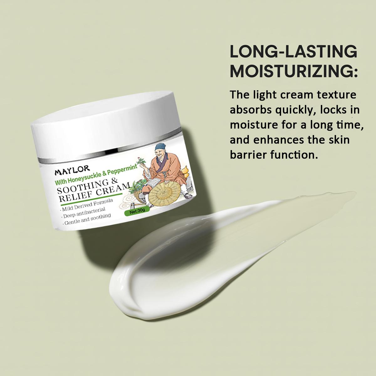 3 Packs MAYLOR Soothing Relief Cream - Herbal MoisturizerThe Spot Cream for Sensitive Skin, Lightweight Hydration &Comfort, Refreshing Daily Skin Care-1bottle (30g/1.06oz)