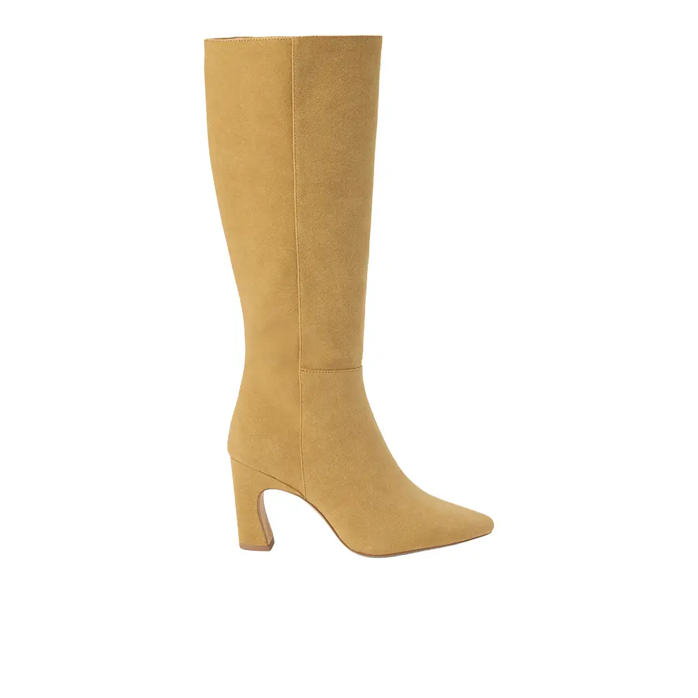 COCONUTS by Matisse Womens Willow Pointed Toe Zippered Casual Boots Over the Knee High Heel 3" & Up - Yellow