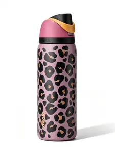 Owala 32oz Insulated Stainless Steel Water Bottle - Lightweight, Stylish, Double-Walled, Leak-Proof Sip Lid, Sweat-Proof, Great for Hiking, Camping, Available in Leopard Print,Poinsettia, Cherry, New Glow in Dark Designs