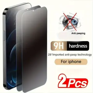 2-Pack Anti-Spy Tempered Glass Screen Protector for iPhone- Ultimate Protection against Scratches and Prying Eyes, Easy-to-Install
