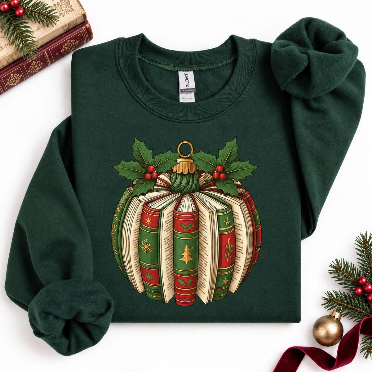 Christmas Book Pumpkin Sweatshirt, Vintage Winter Holiday Graphic Crewneck, Christmas Book Shirt, Cozy Teacher Christmas Apparel