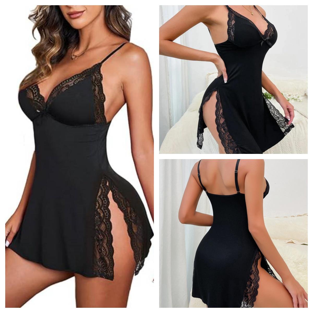 2026 Womens Sexy Nightwear Spaghetti Strap Nightgown Babydoll Chemise for Women Sleeveless Floral Lace S-2XL Adjustable Spaghetti Strap