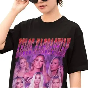 Khloe Kardashian Retro & Vintage 90's T-ShirtTshirt Clothing Fabric