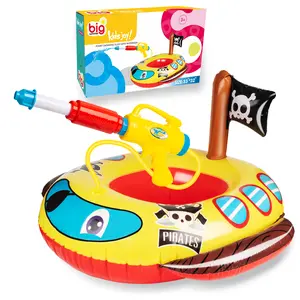 Inflatable Pool Floats for Kids with Water Gun, Priate Ship Pool Toys, Toddler Floaties for Swimming Pool, Summer Water Toys for Boys and Girls