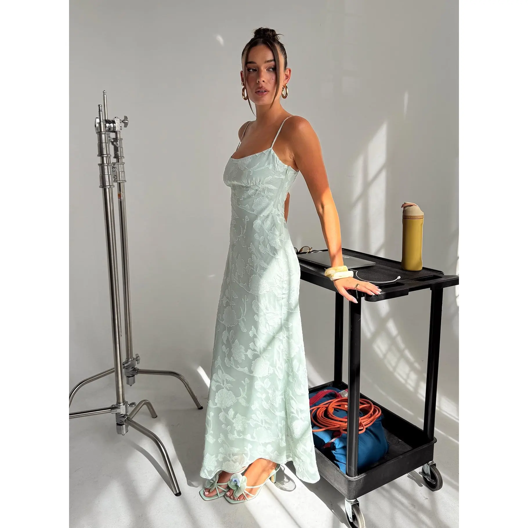 Avienna Maxi Dress Sage Burnout
