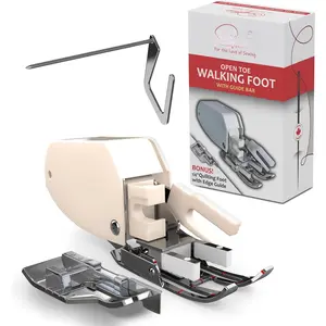 Open  Walking Foot W/Guide Plus Bonus 1/4" Quilting Foot - Fits Brother, Singer Sewing Machines