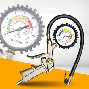 Car Tire Pressure Gauge, Tire Inflating Gun with Pressure Gauge, Car Repairing Tools with Rubber Hose, Professional Car Tire Repair Tool, Tire Inflator Tool, Tire Inflation Tool