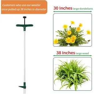 Manual Grass Remover, Multifunctional Aluminum Tube Grass Puller, Portable Grass Removal Tool, Non-slip Garden Tool for Outdoor Garden, Back to School power broom