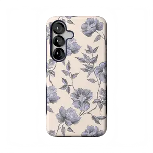 Casely Galaxy S25 Case | Ink & Iris | Vintage Floral | Bold Protective Design | Compatible with MagSafe