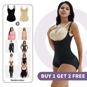 [Buy 1 get 2 free] GQF Zipper Open Bust Bodysuit 7200 Comfortable Shaping Sculpting Confidence-Boosting Tummy Control Underwear for Women