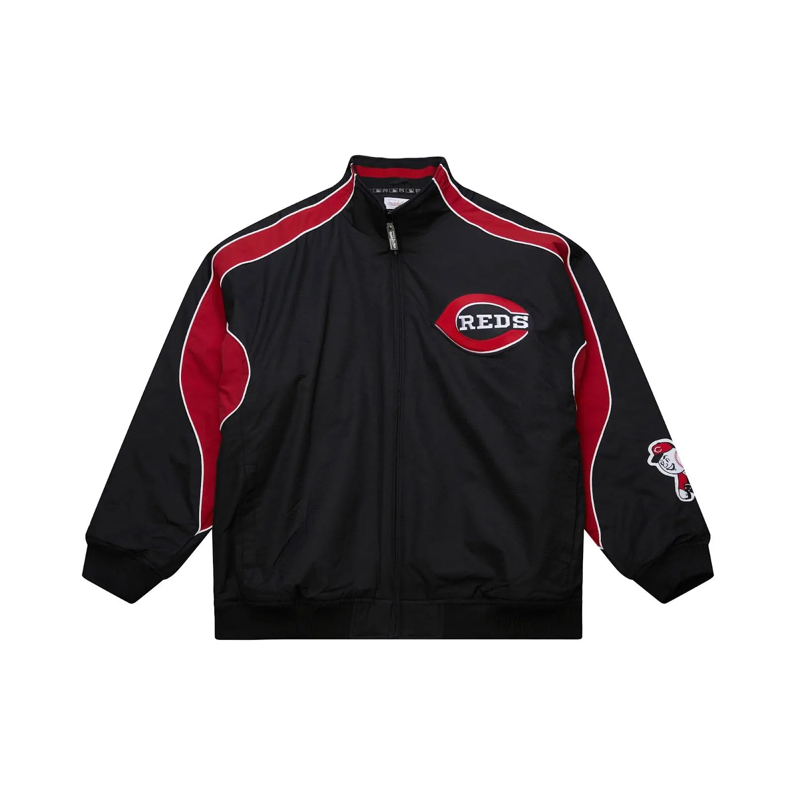 Cincinnati Reds Black 2005 Cooperstown Authentic Full-Zip Jacket MLB Throwback Outerwear Vintage Fan Gear Mitchell & Ness