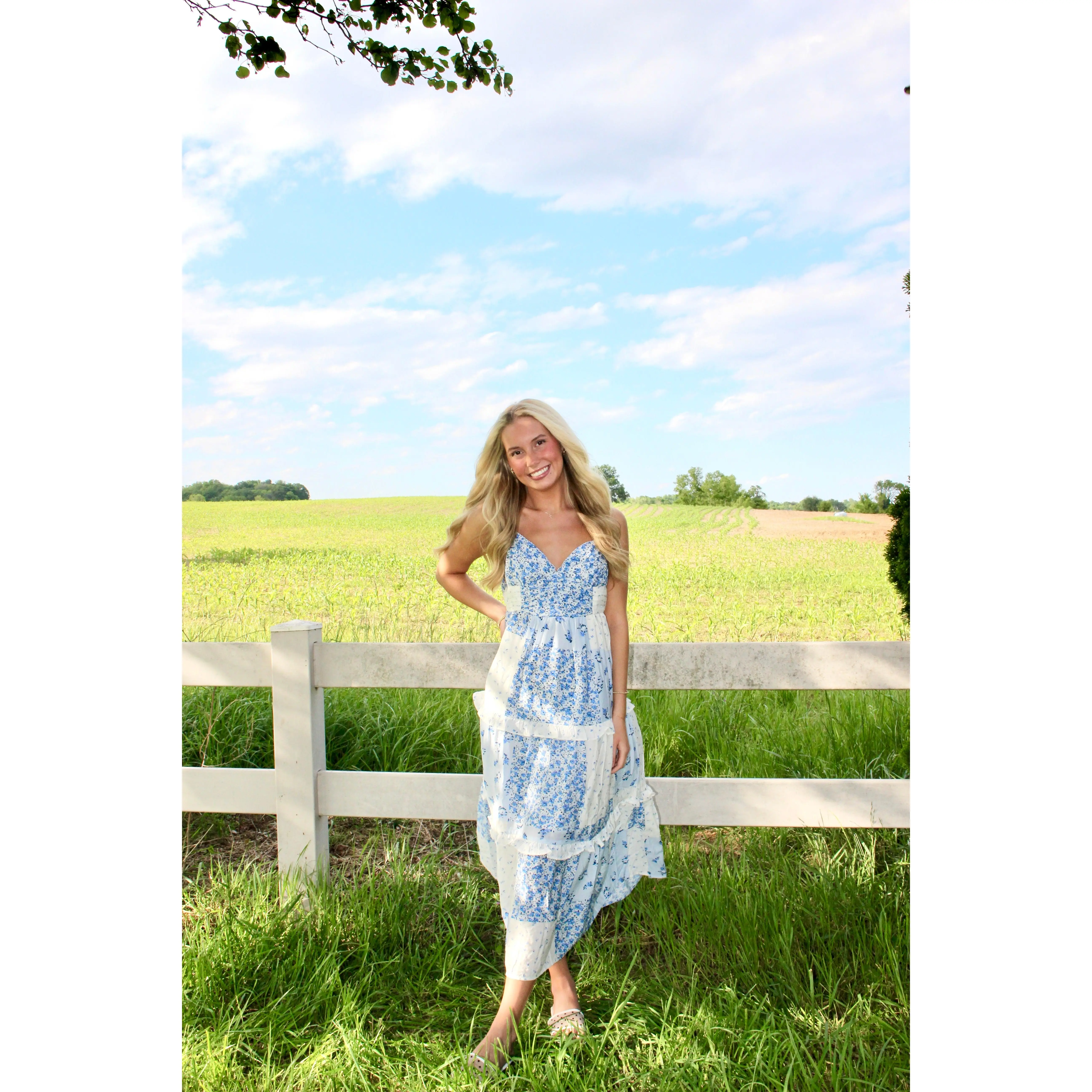 Blue Blossom Maxi Dress