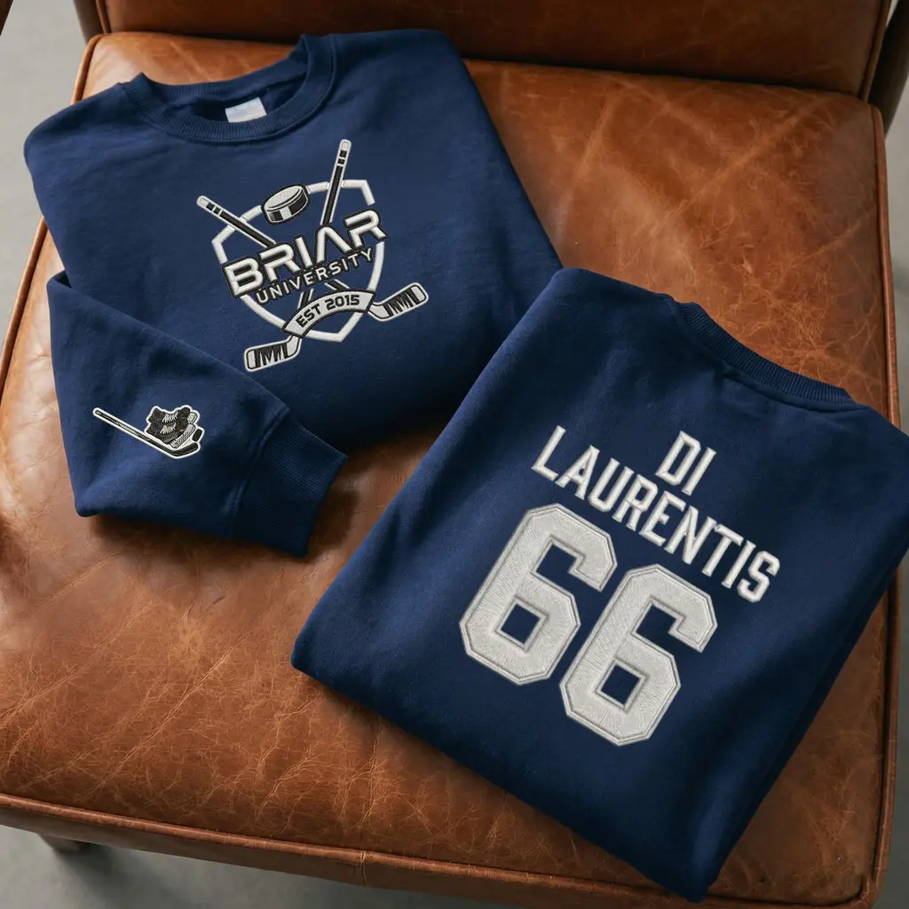 Briar University Di Laurentis 66 Sweatshirt, Briar U Embroidered Shirt, Off Campus Series Bookish Hoodie, Hockey Romance Sweatshirt Gift for Her
