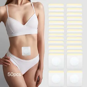 Christmas Essential 50pcs One-Time Castor Oil Belly Button Patches, Breathable Non-Woven Fabric, Comfort Fit for All Occasions, Heat Patch