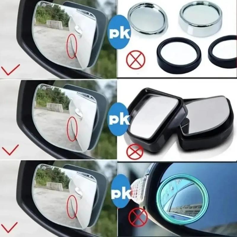 2 Pcs Universal Fit Glass Car Wide-angle Blind Spot Rearview Miror, 360" Adjustable, High-definition, with Applicable for All Cars