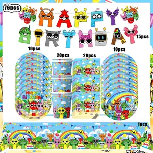 Sprunki Birthday Party Decorations Incredibox Set Game Tableware Tablecloth Plate Cup Balloon Cake Topper for Boys Girl Supplies