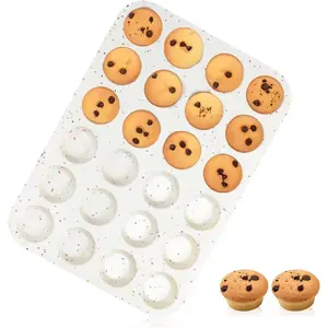 Silicone Mini Muffin Pan 24 Cups Nonstick Mini Cupcake Pan for Baking Muffin Cupcake Egg Bites Fat Bomb 1 Pack Confetti