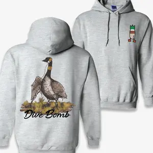 Goose Hunting Hoodie – Dive Bomb Style Waterfowl Graphic Pullover, Vintage Outdoor Design for Men, Great Gift for Duck Hunters & Country Lovers