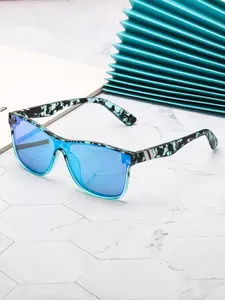 Unisex Simple Style Square Frame Sunglasses, Colorful Sunglasses, Trendy Casual Reflective Sunglasses for Everyday Use, Fashion Accessories for Outdoor Activities, Stylish Glasses, Lightweight Durable Sunglasses