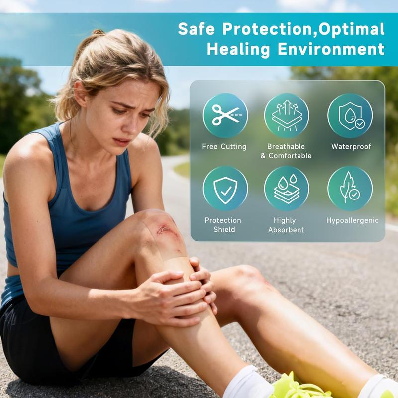 Advanced Hydrocolloid Healing Roll Patch – Medical Grade Invisible Acne & Pimple Patch Tape, Fast Skin Recovery Patch, Waterproof & Absorbent Wound Care Bandage (2in×13ft) Scar Treatment & Skin Repair