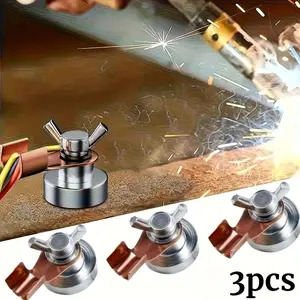 Welding Magnetic Ground Clamp with Strong Magnet and Metal Terminals, Adjustable Jaw, Stable Conductivity, Industrial Grade Durability, Metal Surfaces