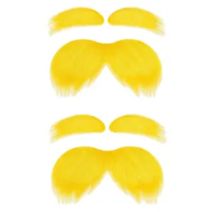 Self-Adhesive Fake Beard and Eyebrow Set, Reusable Facial Hair Accessories, Easy to Apply and Remove, Perfect for Halloween Cosplay, Party Decoration Supplies, Party Event Props