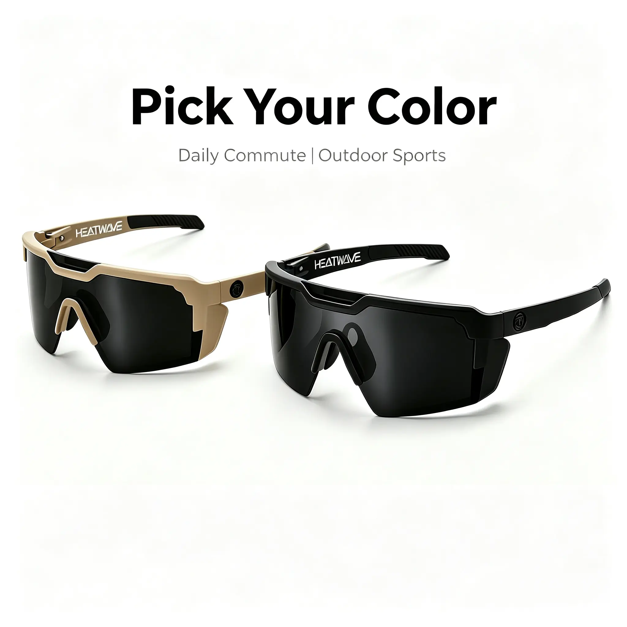 HEATWAVE Shield-X ANSI Z87+ Certified Photochromic Sports Sunglasses, Impact Resistant UV400 Cycling Running Glasses