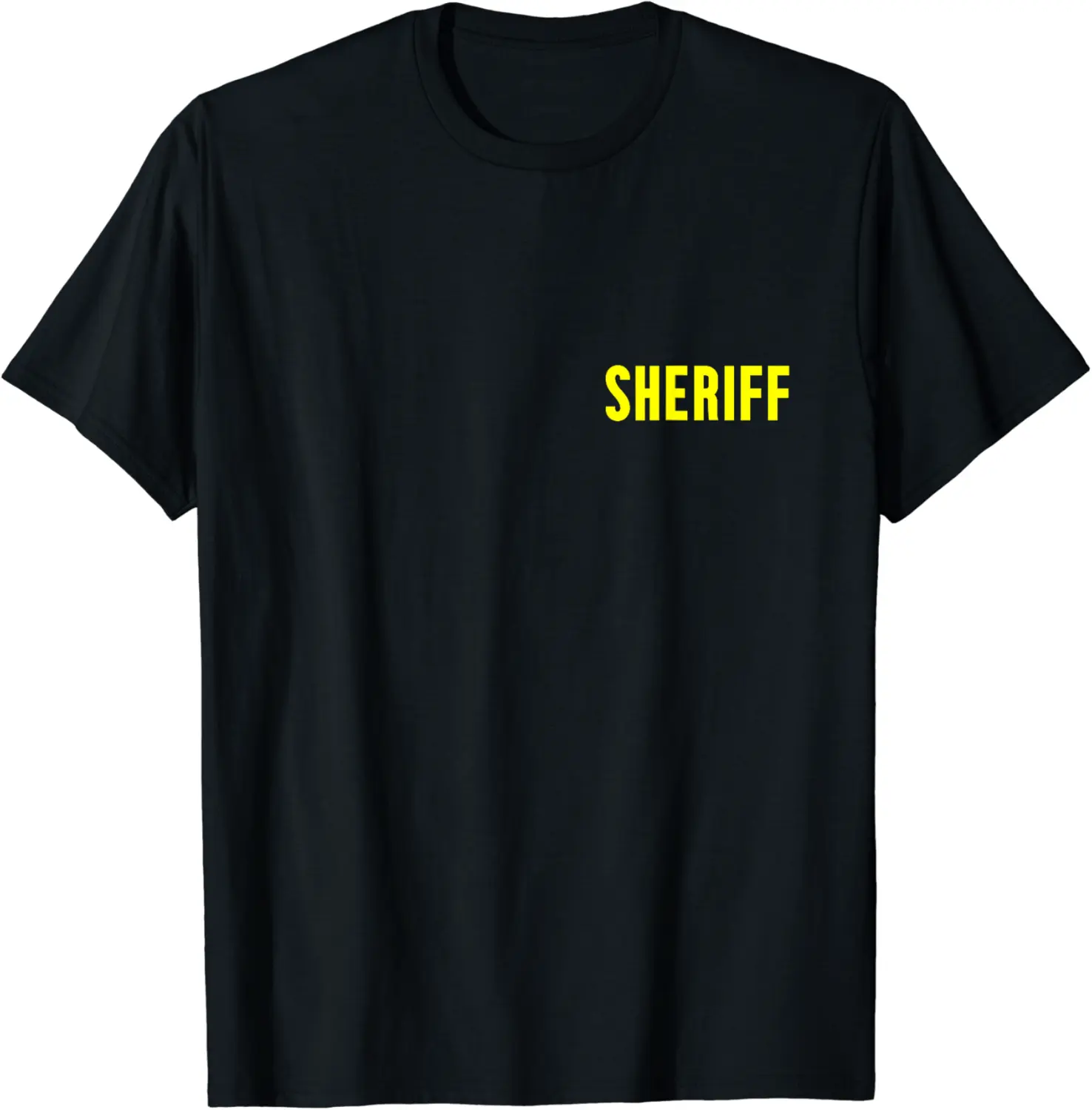Deputy Sheriff On Duty Uniform Yellow Small Plain Text Cop T-Shirt - Elizabethmc Shop 65B0C9SNR4T5
