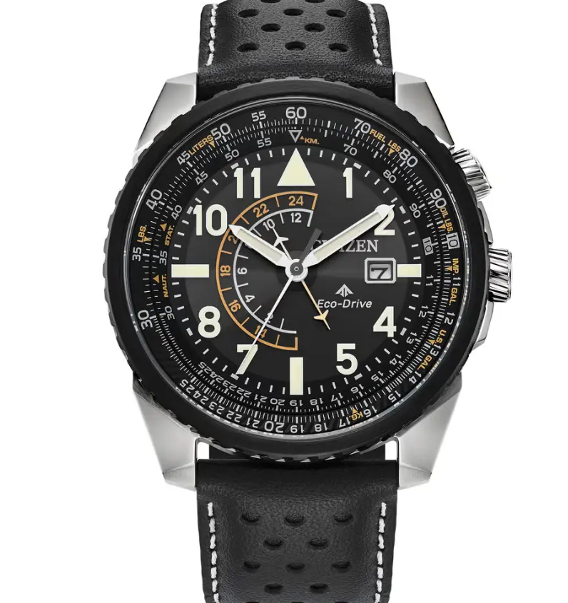 Citizen Eco-Drive Promaster Nighthawk Quartz Leather Band Men's Watch BRAND NEW