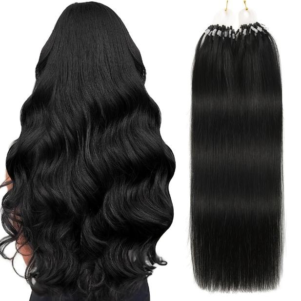 Micro Loop Human Hair Extensions For Women 12-28 Inch 30G 50Strands Red Blonde Silky Soft Undetectable Comfortable No Tangle No Shedding Natural Look For Thicker Hair & Glam Transformations