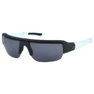 POPTICALS, POPGUN, Polarized Sunglasses, Matte Black/White Crystal Frame, Gray Lens