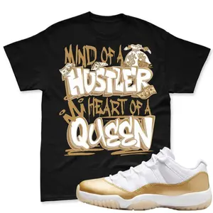 QUEEN! Shirt To Match Jd 11 Low Mother's Day, Jd 11 White and Metallic Gold Matching Shirt, Jd 11 Low Match Shirt