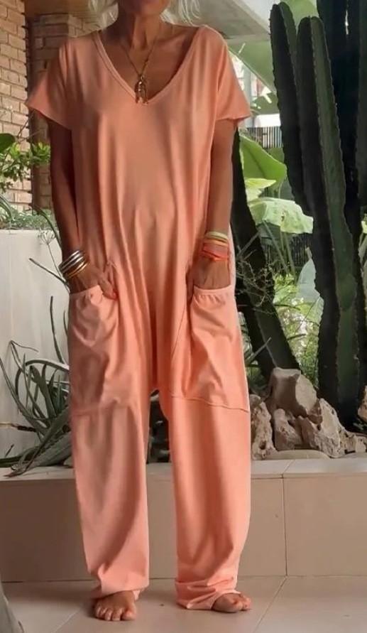 2026 Oversized Women's Harem Jumpsuit, Bohemian Style One-Piece Romper, Casual Fashion With Side Pockets, Spring & Summer Wear.