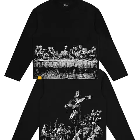 MeJend 12oz Heavyweight Cropped Long Sleeve T-Shirt - 100% Cotton Soft Unisex Crewneck Fashion Streetwear Top, Men's Graphic T-Shirt