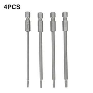 4pcs Multi-Size Alloy Steel Screwdriver Bits Set - 1/4 Hex Shank, Magnetic Head (1.5/2.0/2.5/3.0mm) with Quick Snap Function, Hand Tool for Home Repairs