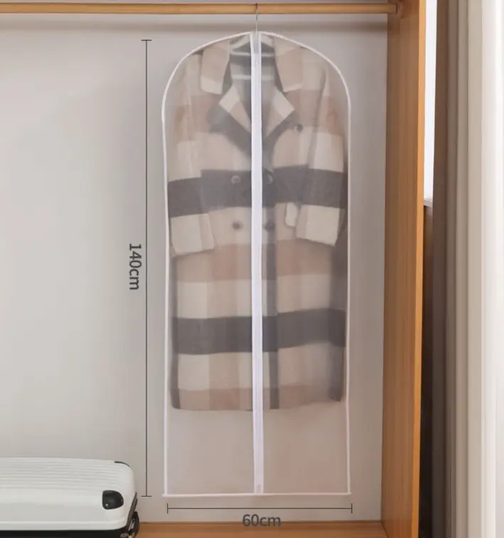 Dust-Proof Clothes Cover Bag Clear Garment Bag Breathable Coat Protector Garment Covers Bags for Closet Storage and Travel , transparent